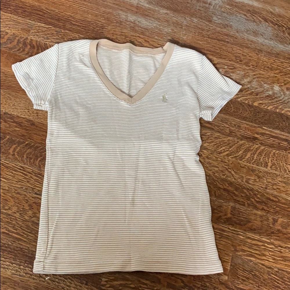 Tan stripped Ralph Lauren top